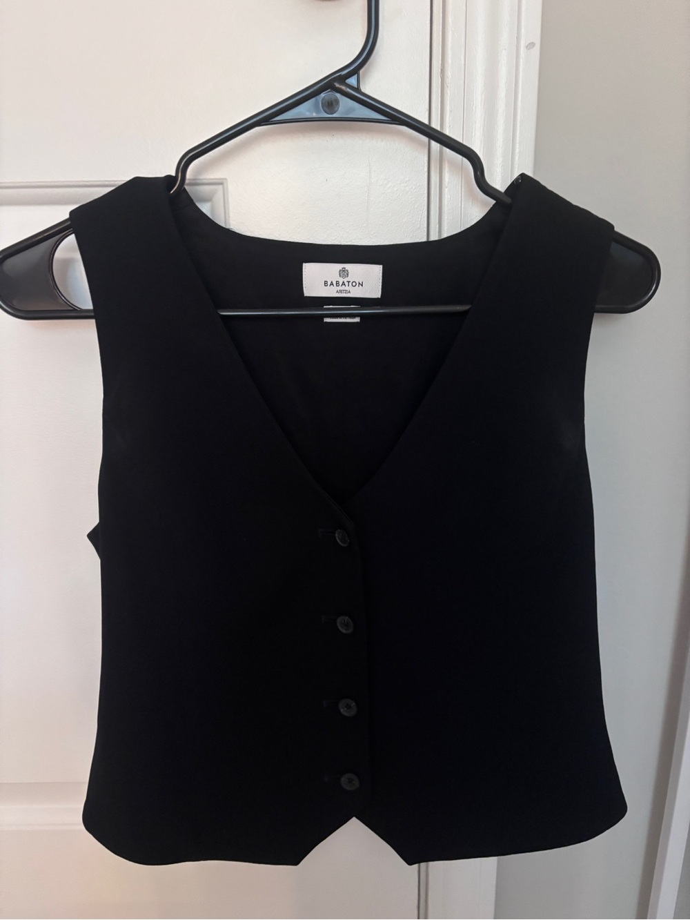 Babaton Black Sleeveless Button Vest